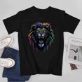 thumbnail image 3 of Lion T-shirt Lion Unisex T-shirt Unisex tees Casual Cotton Colorful Printing, 3 of 5