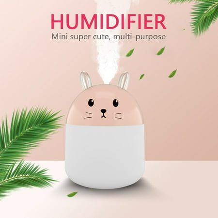 

Portable Mini Humidifier 250ml Cool Mist Humidifier with Night Light First Time Mom