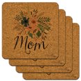thumbnail image 1 of Mom with Flowers Mother's Day Low Profile Novelty Cork Coaster Set, 1 of 4