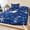 Blue, variant on Full Size Fitted Sheet Set - Red Snowflake Christmas 3 Piece Bedding Sets 16" Deep Pocket Fitted Sheet with 2 Pillowcases, Xmas Snowflake Modern Art Winter Brushed Microfiber Hotel Luxury Bed Sheets