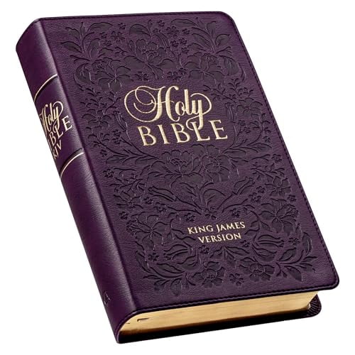 Pre-Owned KJV Holy Bible, Giant Print Standard Size Faux Leather Red Letter Edition - Ribbon Marker, King James Version, Purple Floral (KJV Standard GP Editions), 9781432133153, 1432133152, Paperback, Standard