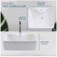thumbnail image 4 of Lavabo Ovalin De Cerámica Blanco Para Baño, 4 of 5