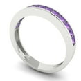 thumbnail image 2 of 0.84 ct Brilliant Princess Cut Simulated Alexandrite 14k White Gold Band SZ 10.5, 2 of 6