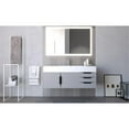 thumbnail image 5 of Amazon 48" Gray Wood Floating Vanity with White Top and Black Trim, 5 of 8