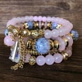 thumbnail image 1 of CNKOO 4pcs Bohemian Stackable Bead Bracelets for Women Multicolor Stretch Beaded Bracelets Layered Bead Adjustable Bracelet, 1 of 5