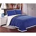 thumbnail image 3 of Elegant Comfort Luxury Micro-Sherpa Ultra Plush Warm Heavy-Weight Wave Pattern Blanket, King/Cal King, Navy Blue, 3 of 3