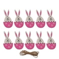 thumbnail image 1 of Sijial 10pcs Easter Pendent Colorful Home Decor Wooden Easter Cartoon Rabbit Egg Decoration For Party, 1 of 3