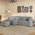 thumbnail image 3 of Newboti Furniture Sleeper Sectional Sofa, L-Shape Corner Couch Sofa-Bed with Storage Ottoman & Hidden Arm Storage & USB Charge for Living Room Apartment, Gray 60776, 3 of 16