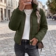 thumbnail image 5 of Edvintorg Womens Puffer Jacket Plus Size Collared Cropped Quilted Coat Long Sleeve Zip up Padded Outerwear with Pocket Women's Clothes Army Green S-3XL, 5 of 8
