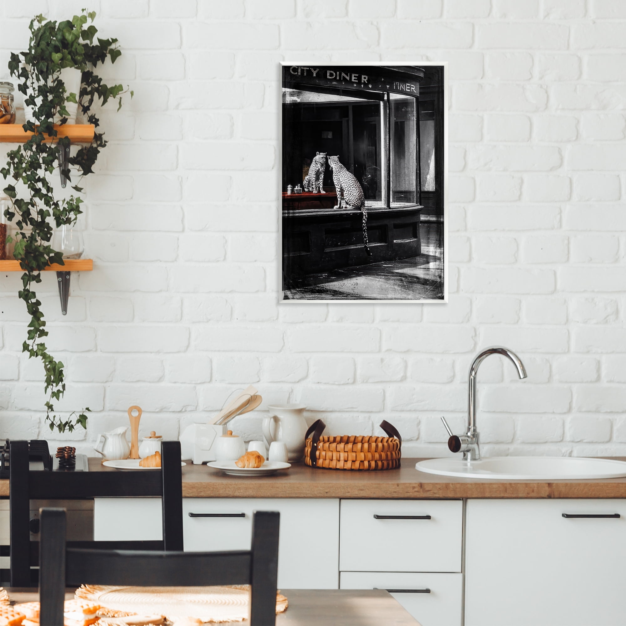 Stupell Industries Diner Noir Leopard Reflection Wall Plaque Art, design by Annabelle Hall