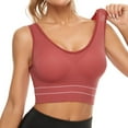 thumbnail image 3 of Eashery Womens Plus Exercise Bras Low Impact Tank Padded Comfortable Womens Bra Red L, 3 of 4