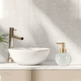 thumbnail image 2 of Unique Bargains 1 Pc Simple Round Soap Pump Dispenser for Bathroom Hotel 300ml White Matte Gold Tone, 2 of 6
