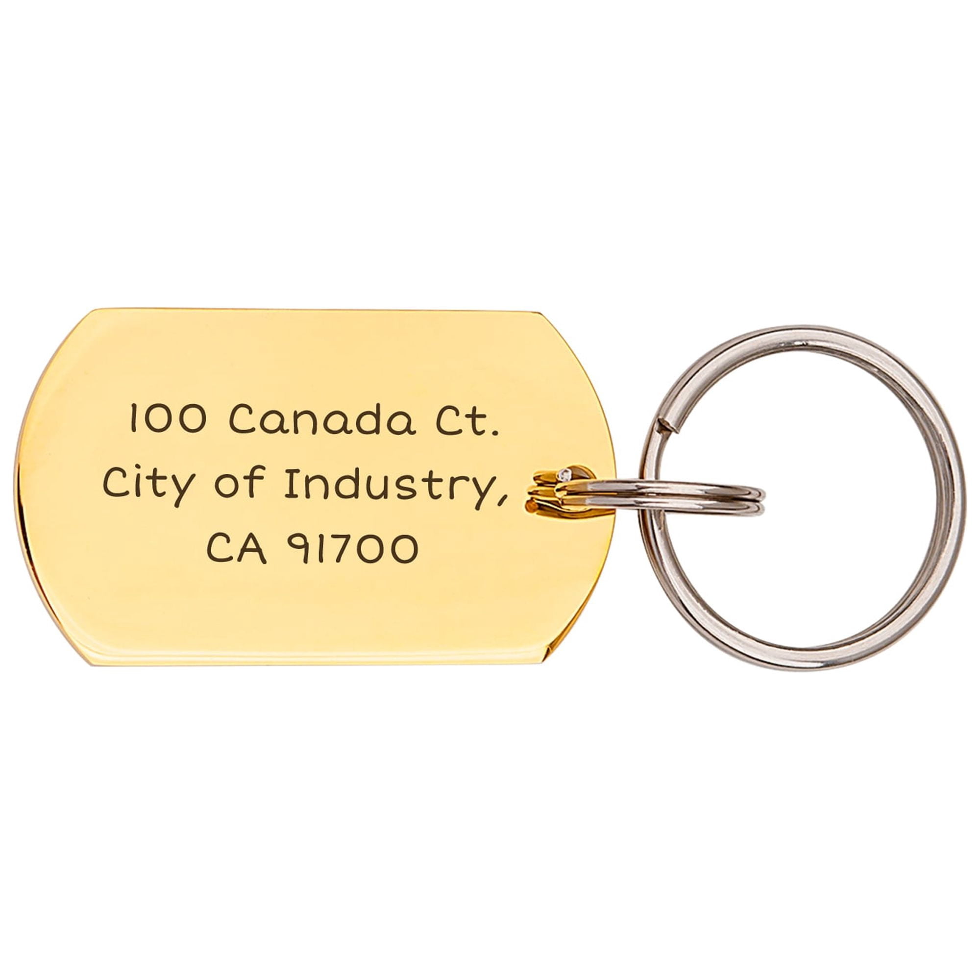 Engravable Pet Id Tag - Dog Tag with Phone Number Tag Shape - Pet Name Tag Emergency Tags for Pet Collar [Gold, M, Only Front Engraving]