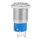 thumbnail image 1 of Botón pulsador de metal con reinicio automático plano LED, anillo de botón pulsador de metal con reinicio automático de cabeza plana redonda LED amarillo con símbolo de energía 16 mm 12 V, 1 of 8