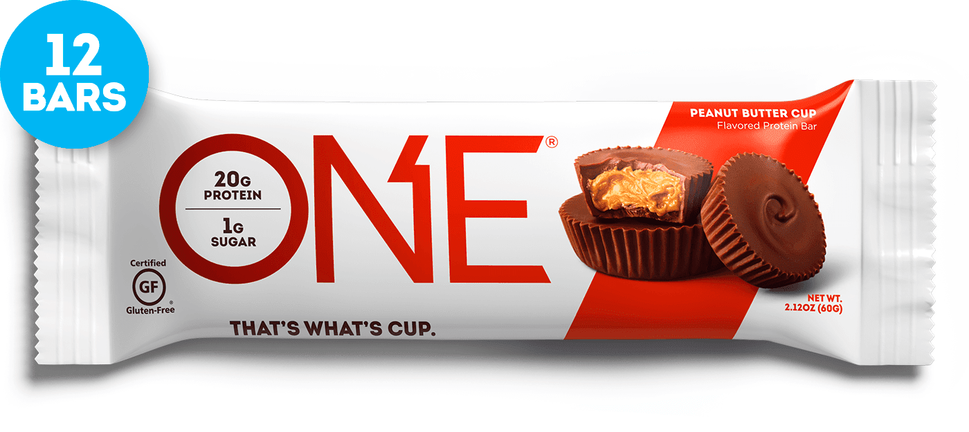 ONE Brands Protein Supplement Bar, Peanut Butter Cup, 20g Protein, 12 Count