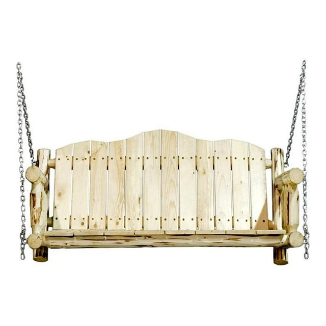Montana Woodworks Handcrafted Transitional Wood Porch Swing in Natural