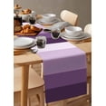 thumbnail image 6 of ERUNPONLY Purple Ombre Table Runner - 90 Inch Long Modern Abstract Art Farmhouse Striped Cotton and Linen Blended Dress Scarves Farmhouse Table Runner for Kitchen Dining, Coffee Table, 13" x 90", 6 of 8