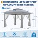 thumbnail image 3 of Yeshouse Tienda de campaña al aire libre con toldo 11x11FT con mosquit, haga estallgazebo instantánea impermecon bolsa de transporte portátil, 3 of 9