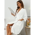 thumbnail image 3 of DARING DIVA Women's Waffle Bathrobe Soft Kimono Spa & Bath Mid-Length Robes L White, 3 of 7