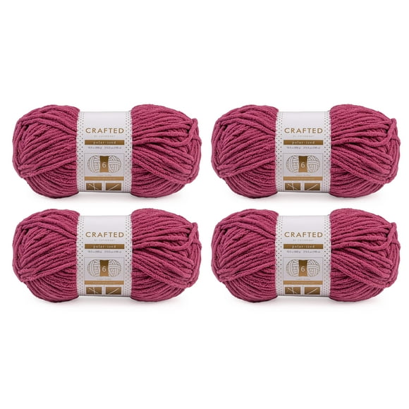 Crafted By Catherine Blanket Solid Yarn - 4 Pack (213 Yards Each Skein), Mauve, Gauge 6 Super Bulky