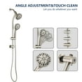 thumbnail image 5 of PROOX Drill-Free Rain Shower Handheld Showerhead Combo with Stainless Steel Slide Bar, 5 of 7