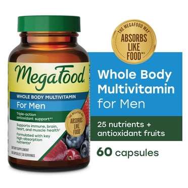 MegaFood Men's Multivitamin Whole Body Capsule 60 count, Men's Health Support