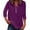 Purple, variant on Womens Athletic Tops Shirts Solid V Neck Button Up 3/4 Sleeve Womens Golf Shirt,BU2,M