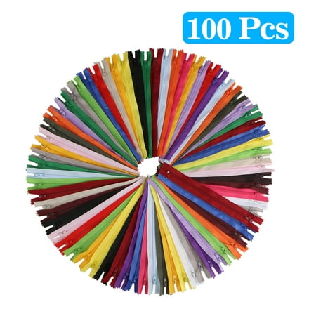 100-pack Colored Nylon Coil Zipper Tailor Sewer Craft 20cm Crafter's DIY 20 Colors for Sewing, Handbag, Purse Making, Clothing, Wholesale Pack