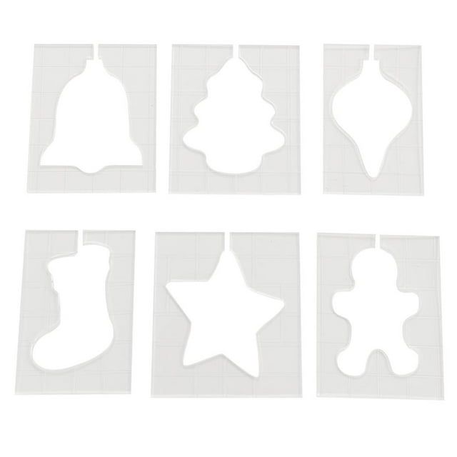 veasfak 6Pcs Acrylic Quilting Template Set Christmas Domestic Machine Motion Square
