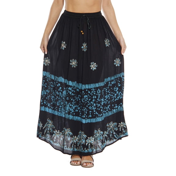 Riviera Sun Skirt / Skirts for Women (Black / Turquoise, Medium)