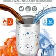 thumbnail image 3 of 30oz Stainless Steel Tumbler with Lid and Straw,Spill Proof Travel Cup Double Wall Vacuum Insulated Coffee Mug with Top Handle White, 3 of 7