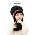 thumbnail image 5 of Tnobhg Winter Kids Beanie Hat Three Pompom Thicken Warm Ear Protection Children's Knitted Hat for 2-7T Boys Girls Baby Accessories, 5 of 7