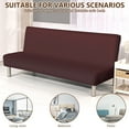 thumbnail image 6 of Dznils Stretch Futon Cover, Spandex Armless Sofa Bed Slipcover, Washable Furniture Protector, Coffee, 6 of 10