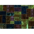 thumbnail image 1 of Ahgly Company Machine Washable Indoor Rectangle Patchwork Turquoise Blue Transitional Area Rugs, 8' x 10', 1 of 4