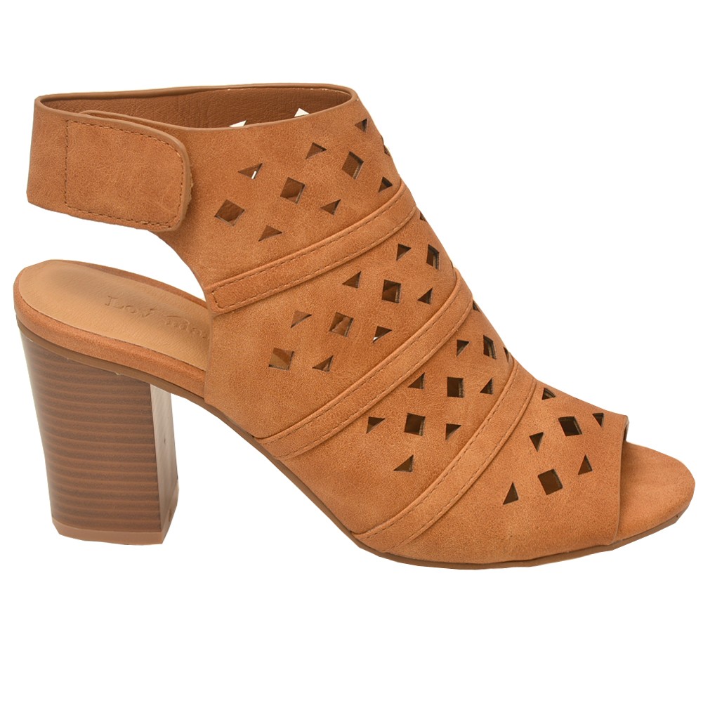 tan cut out sandals