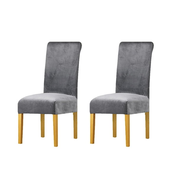 Dining chair cover, velvet dining chair cover, home chair cover, restaurant chair cover, 2-piece set，light gray