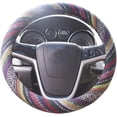 thumbnail image 1 of Ethnic Style Coarse Flax Cloth Car Steering Wheel Covers Vehicle Steering Wheel Cover Anti-Slip And Sweat Absorption Auto, 1 of 4