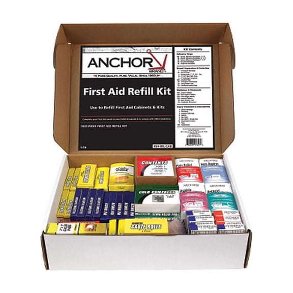4 Shelf First Aid Cabinet Refill, Includes 1000 Pieces