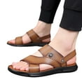 thumbnail image 3 of Fsqjgq Mens Sandals Size 10 Leather Sandals For Men 11 Wide Mens Sandals Men Sport Sandals Summer Beach Slides Shoes Outdoor Hiking Thong Flip Flops Sandals Men Leather Sandals 9, 3 of 6