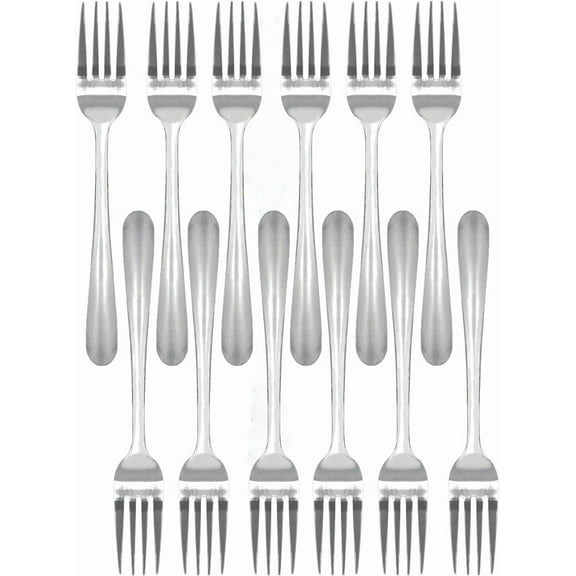 TrueCraftware- Set of 12 Stainless Steel Winsor Salad Fork 2.5mm Thickness- Stainless Steel Flatware Cutlery Kitchen Tableware Set for Home and Restaurant Flatware Forks Silverware Salad Fork Cake