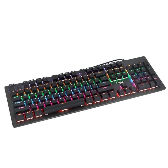Amdohai biojee Wired 104-Key Real Mechanical Gaming Keyboard Rainbow Backlit Keyboard For Windows PC Laptop for Game and Office