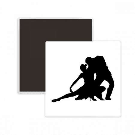 

Sports Dancer Duet Dance Performance Square Ceracs Fridge Magnet Keepsake Memento