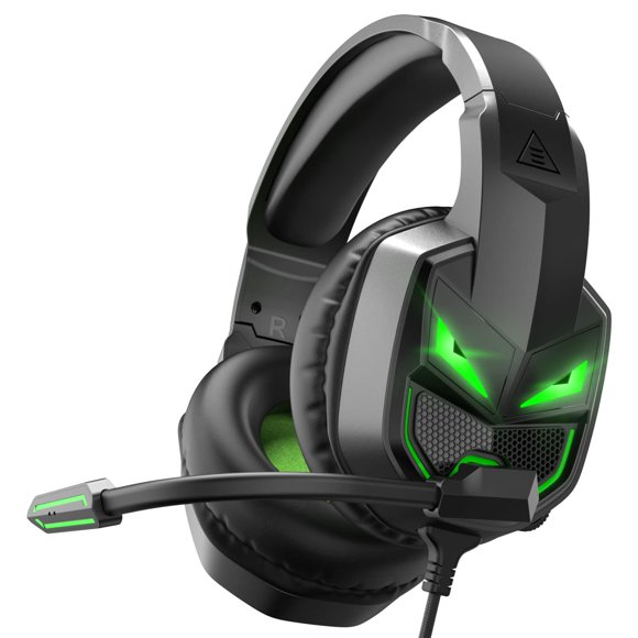 EKSA Fenrir S Gaming Headset with Microphone, Noise Cancelling Mic, Comfortable Ear Pads, 50 mm Drivers, RGB Light, One Key Control, Gaming Headphones for