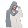 thumbnail image 2 of Fewfanhot Hooded Scarf Lightweight Cotton Blend Hood Shawl Multi-Functional Neck Head Wrap Daily Outerwear Accessory, 2 of 5