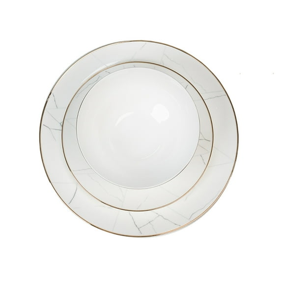 Ozarke Miguel Marble Design Plates Set, Fine Bone China (Set of 12)