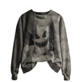 thumbnail image 5 of NMMUED Halloween Pumpkin Sweatshirt Pumpkin Sweatshirt Graphic Sweatshirts for Women Halloween Gifts Spooky Season Halloween Shirts Dark Gray L, 5 of 6