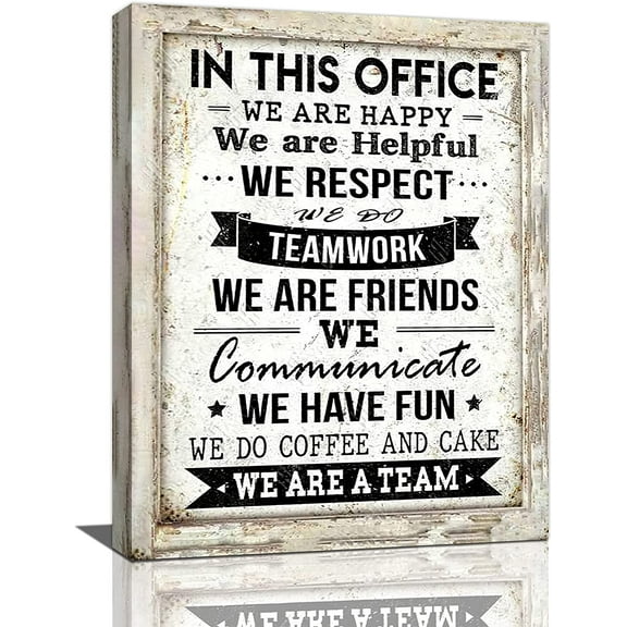 Office Inspirational Wall Art Rustic Office Wall Decor We Are A Team Positive Quotes Pictures Canvas Prints Motivational Posters Teamwork Framed Modern Artwork for Office Home 12"x16