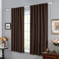 thumbnail image 3 of Deconovo Solid Thermal Insulated Blackout Curtains Back Tab and Rod Pocket Curtains Room Darkening Curtains for Bedroom 52x63 inch Chocolate 2 Panels, 3 of 8