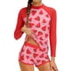 thumbnail image 1 of Odeerbi 8-15 Años Niñas Verano 2 Piezas Upf 50 + Manga Larga Rash Guard Conjunto Lindo Impresión Rápido Seco Surf Traje de Baño Con Pantalones Cortos, 1 of 6