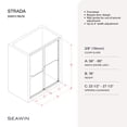 thumbnail image 2 of Seawin Strada Bypass Sliding Shower Door 56 - 60 in. W x 76 in. H Satin Gold Hardware 3/8 inch (10 mm) Thick Clear Glass Satin Gold, 2 of 9